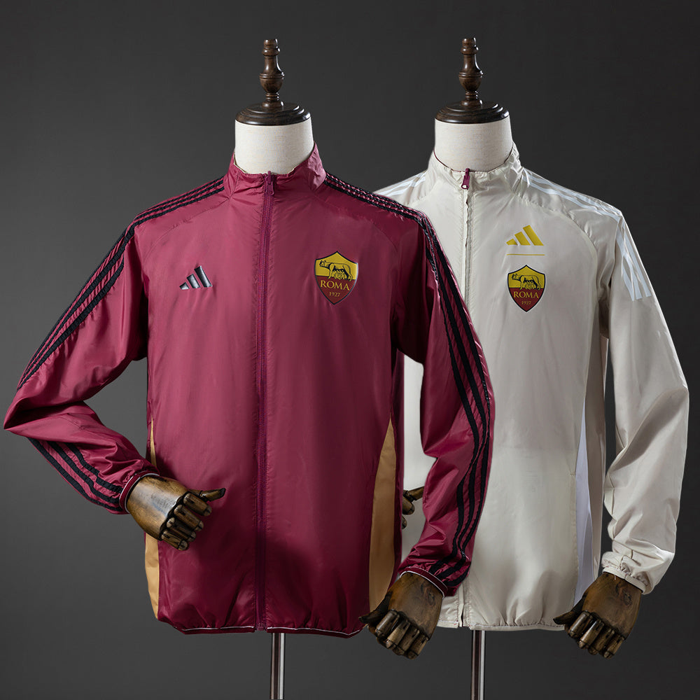 Roma Reversible Jacket Windbreaker - Red &amp; Beige S-XXL