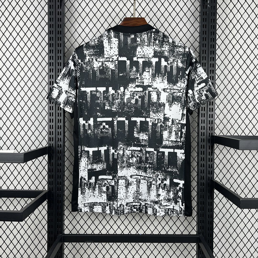 Mens Corinthians 2025/26 Black and White Pre-Match Jersey