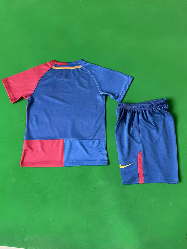 08-09 Barcelona home UCL version retro kid kit
