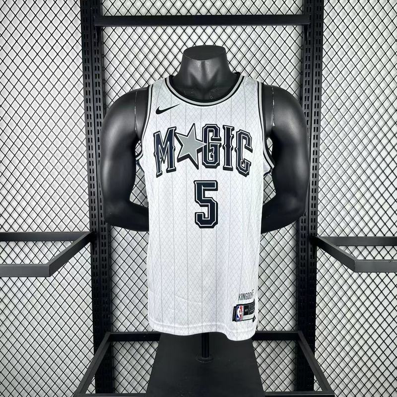 Season 2025 Orlando Magic White No. 5 BANCHERO NBA Jersey