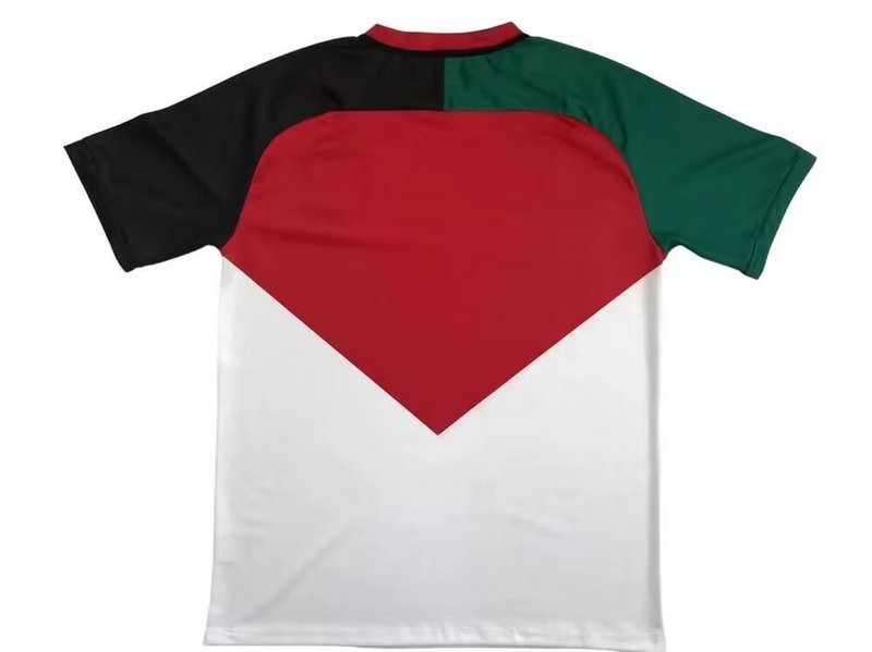 Palestine red and white retro version jersye