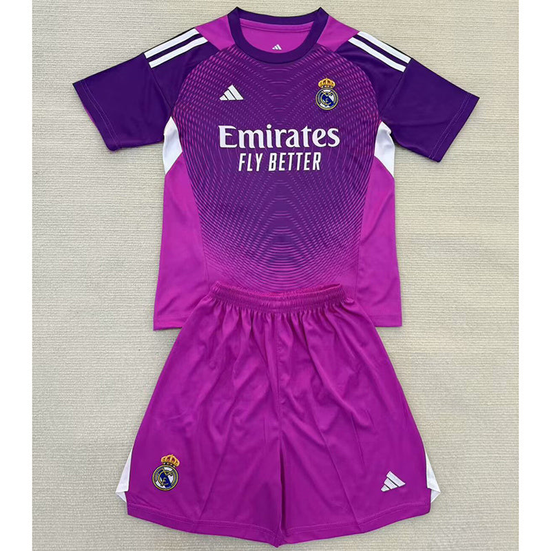 25-26 Real Madrid purple goalkeeper kid kit