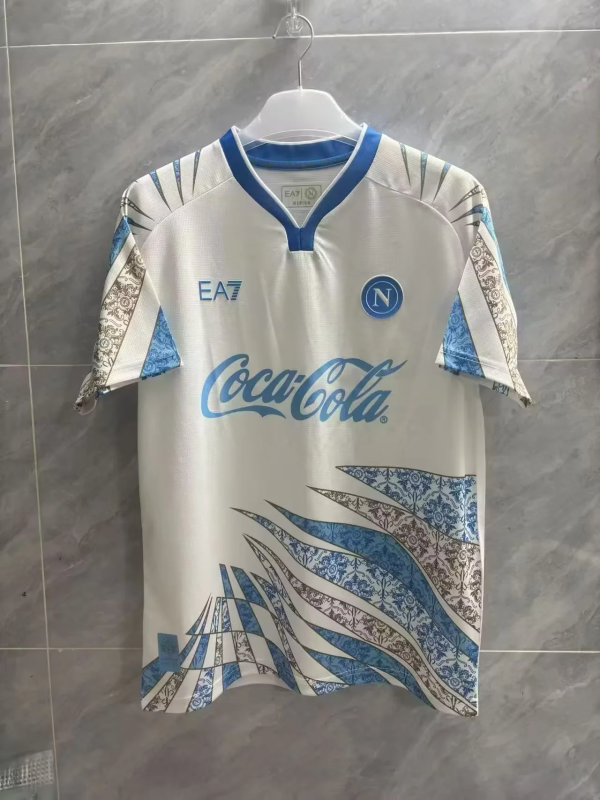 25-26 Napoli white training soccer jersey