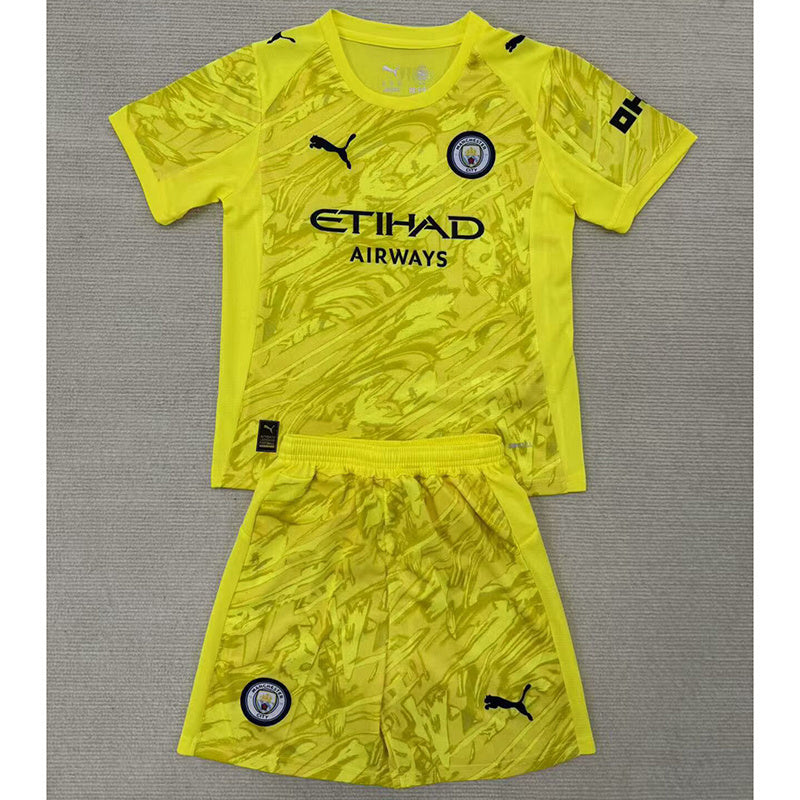 25-26 MCI yellow goalkeeper kid kit