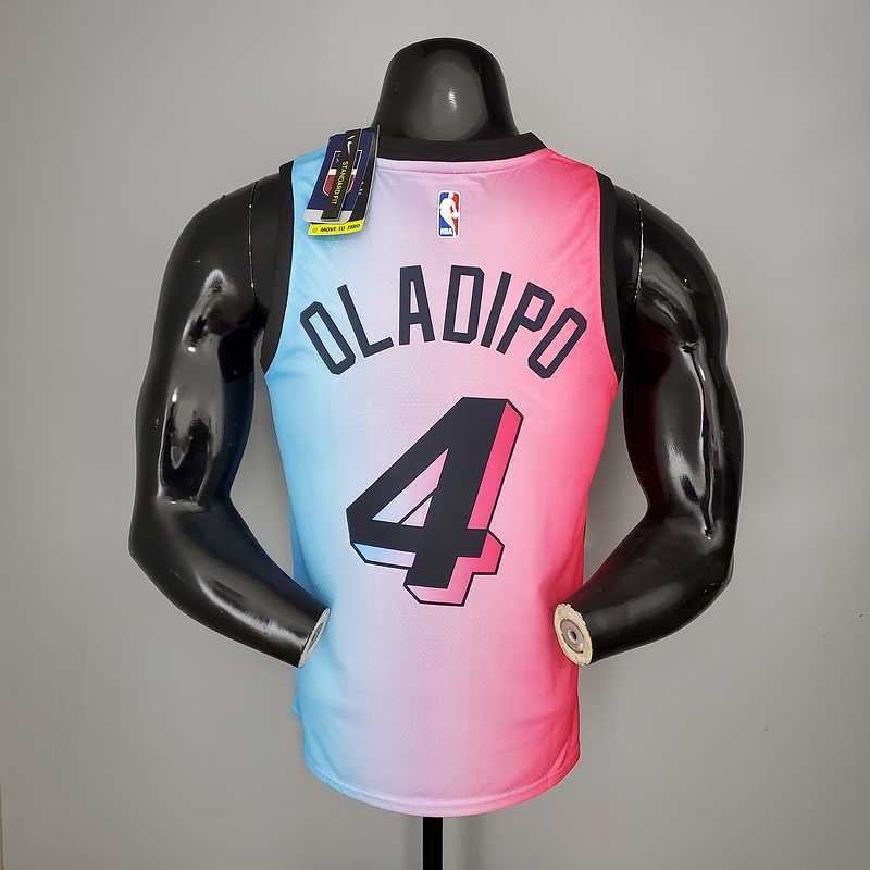 New Miami Heat OLADIPO#4 City Edition Pink Blue Gradient Color