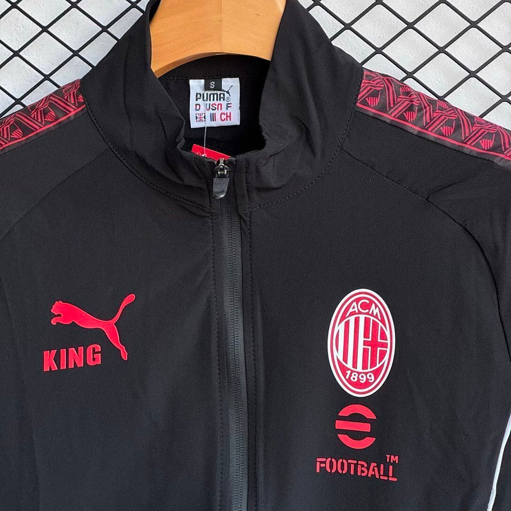AC Milan 2025/26 Black Windbreaker Suit Size S-2XL