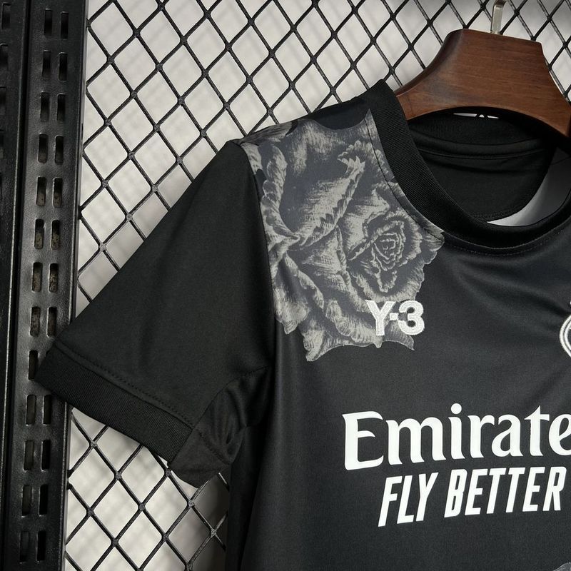 24-25 Real Madrid Y3 Rose Special Edition black Kids Kit