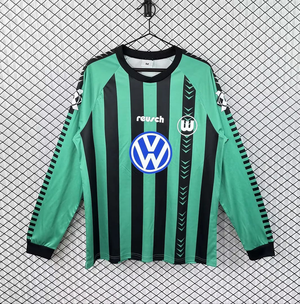 Retro Wolfsburg 1994/95 home Long Sleeve soccer jersey size S-2XL