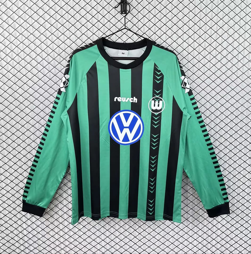 Retro Wolfsburg 1994/95 home Long Sleeve soccer jersey size S-2XL