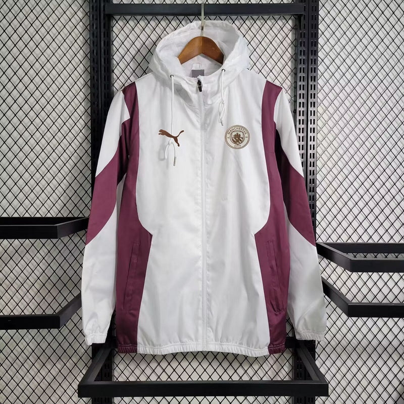 24-25 Manchester City white and red windbreaker