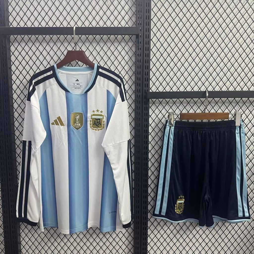 Argentina 2026 World Cup Home Long Sleeve Kid kit size 16-28