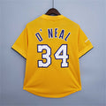Mitchellness Lakers Yellow No. 34 O'Neial Retro Mesh Short Sleeve