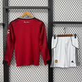 Manchester united 2025/26 home long sleeve Kids Kit