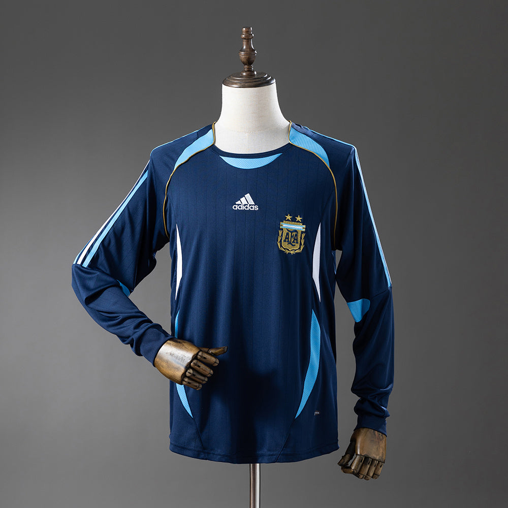 Argentina 2006 Away Long-Sleeved Retro Jersey S-XXL