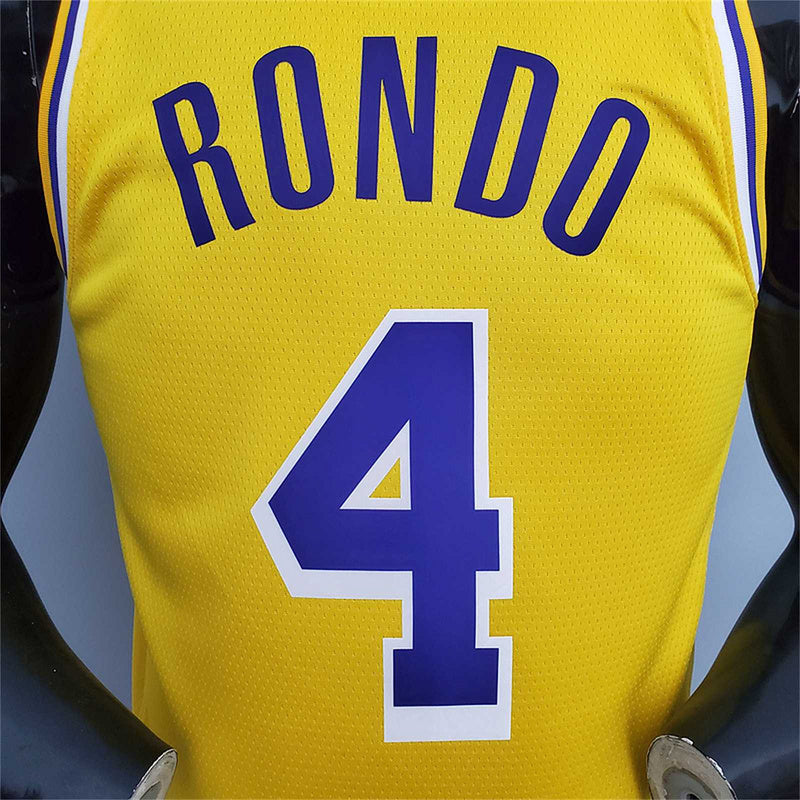Lakers Rondo#4 Crew Neck Yellow