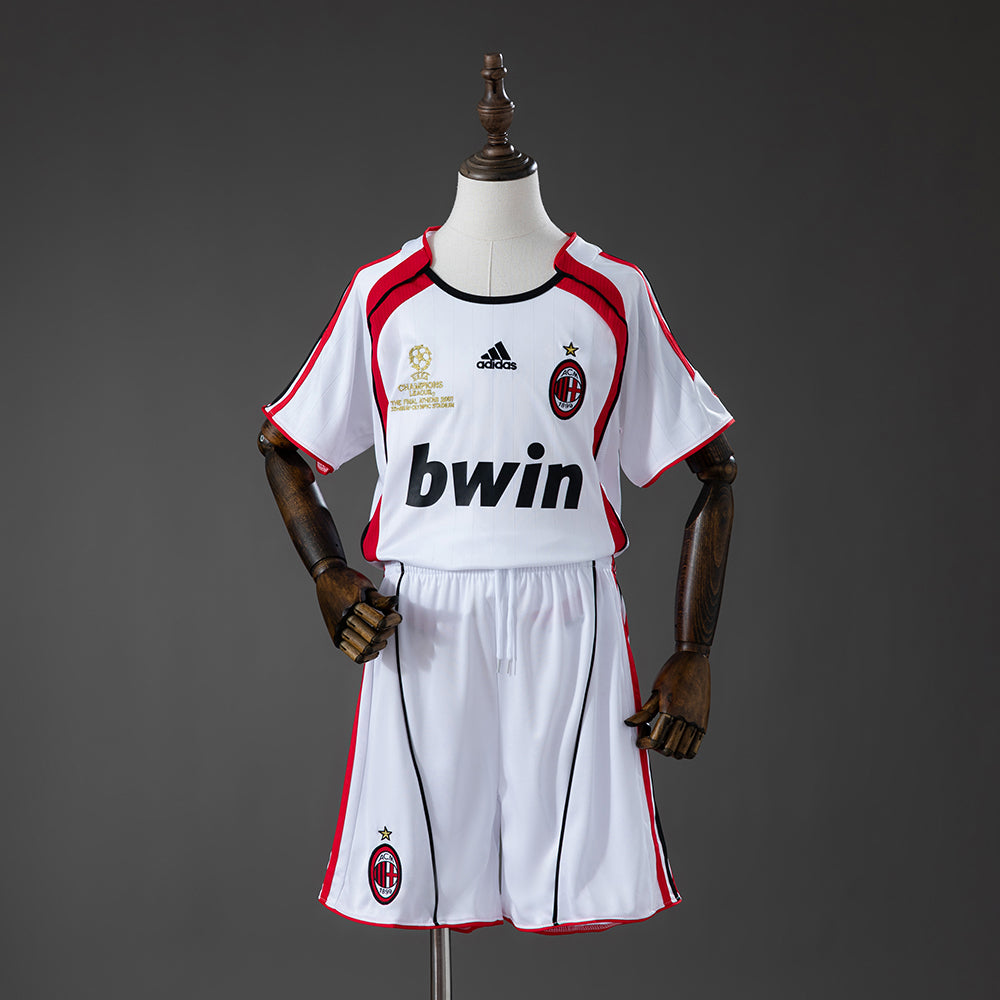AC Milan 06/07 Away Retro Kids Kit Jersey Size 16-28