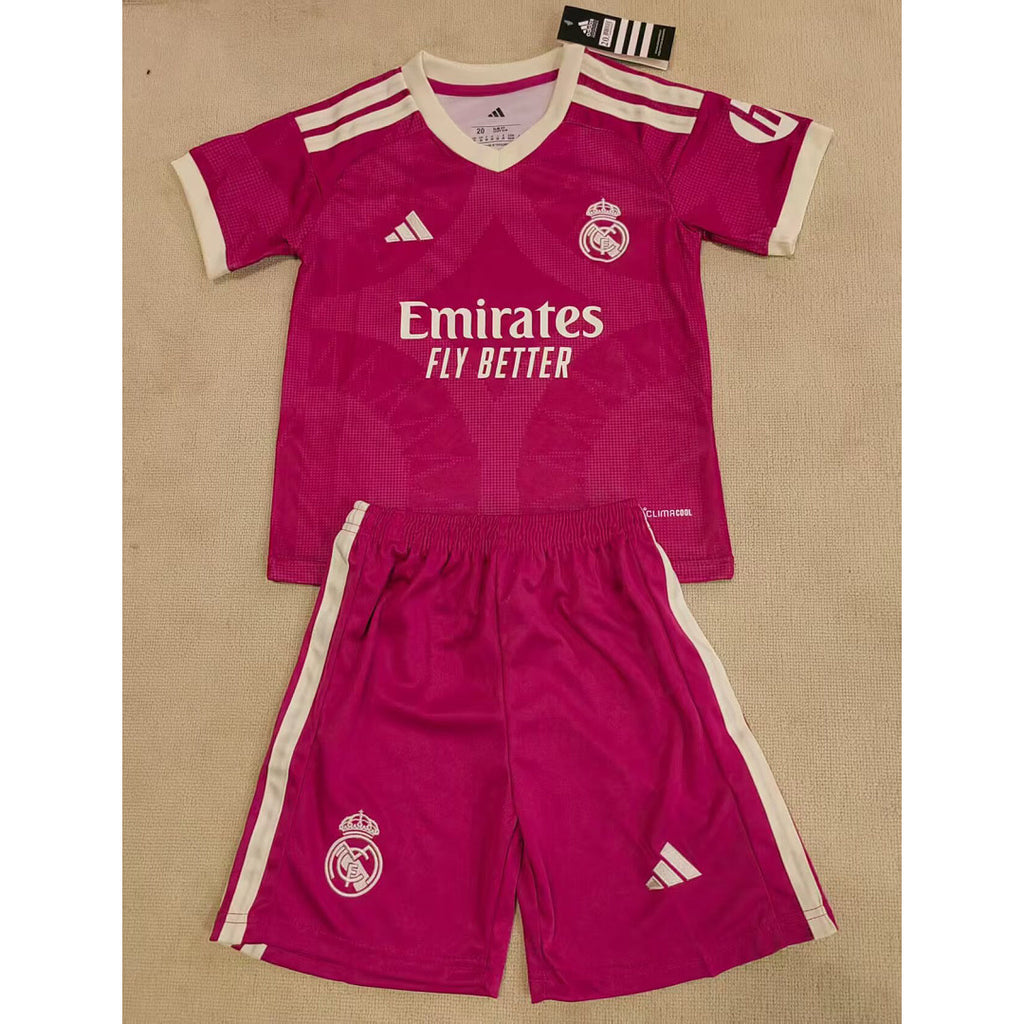 Real Madrid 2026/27 Away Pink Kids kit Jerseys SIZE 16-28