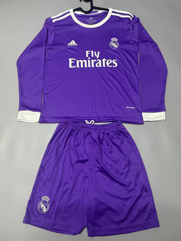 16-17 Real Madrid away retro long sleeve kid kit