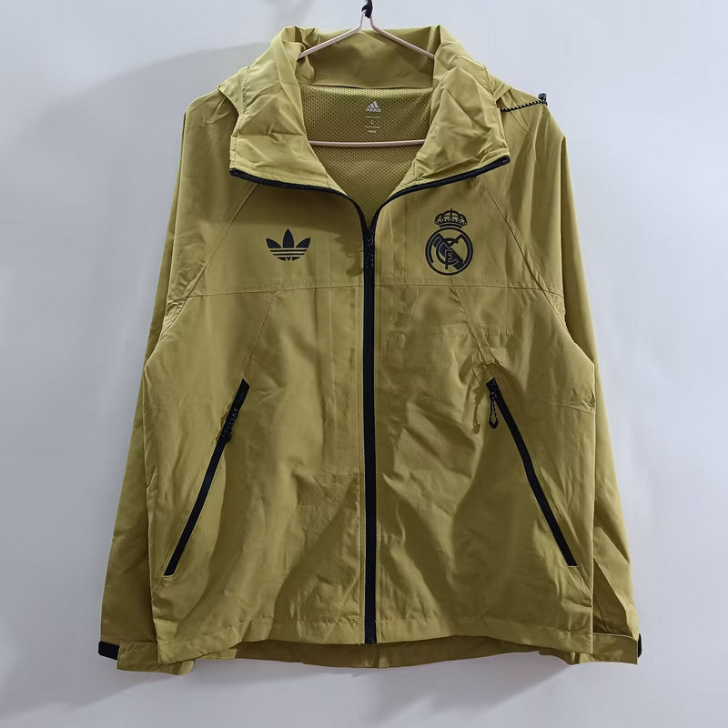 25-26 Real Madrid gold windbreaker