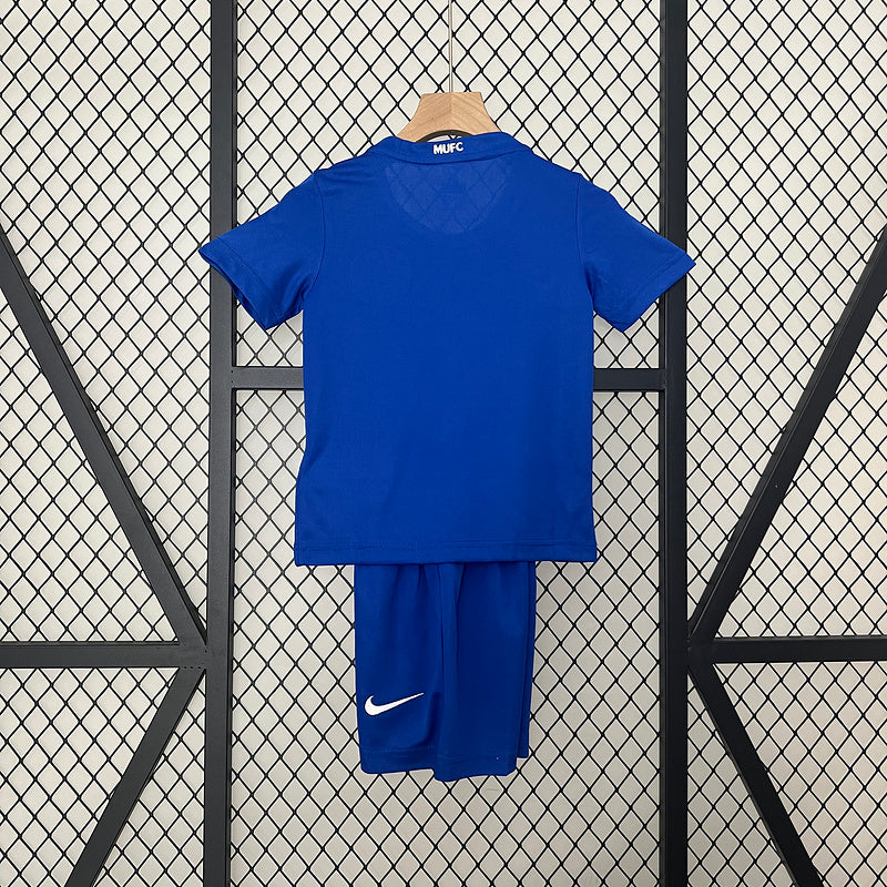08-09 Manchester United third away blue retro kid kit