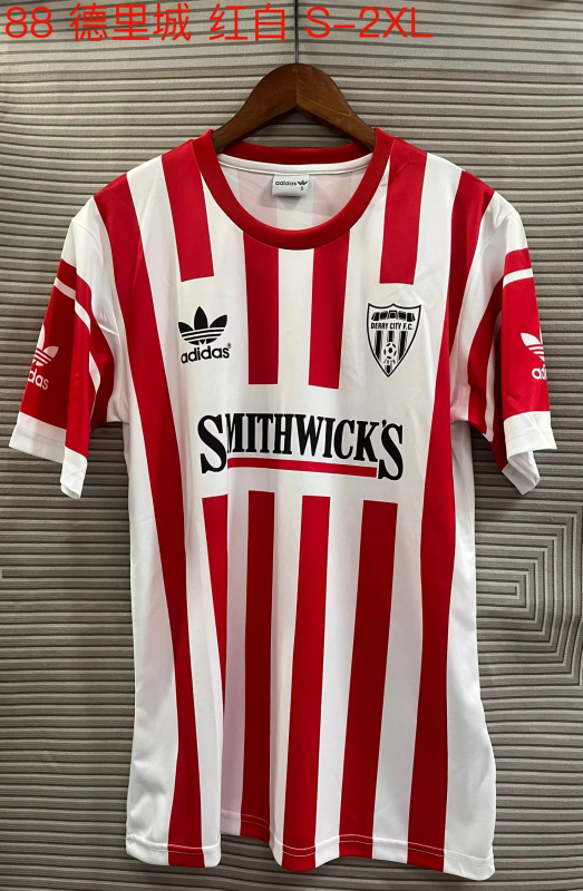 Retro 1988 Derry City home soccer jersey size S-2XL
