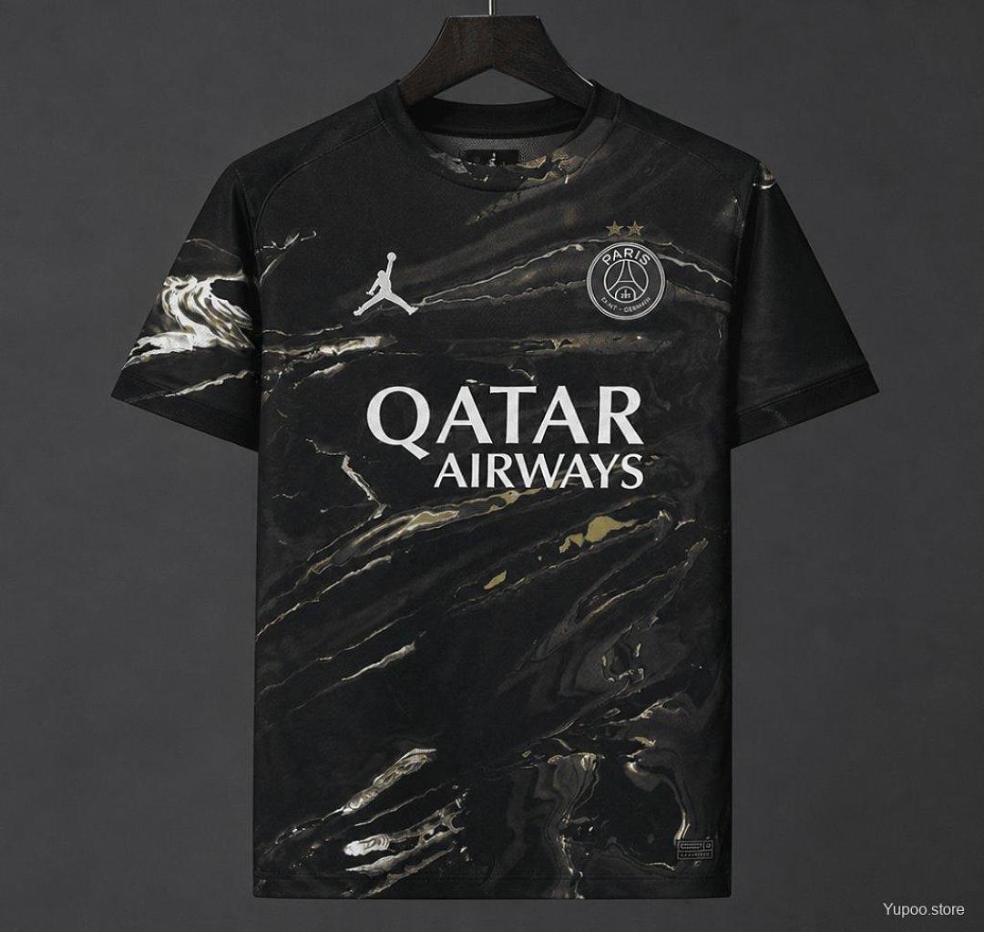 2 Stars 2025/26 PSG × Jordan Brand Fouth Black Jersey With Champions of Europe 2026