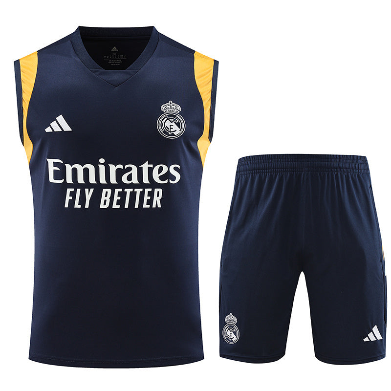 23-24 Real Madrid dark blue vest suit