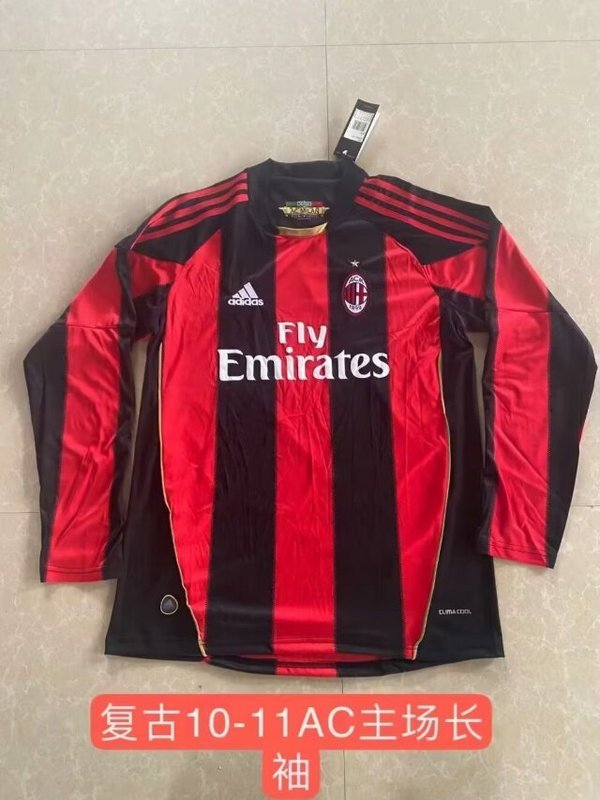 10-11 AC Milan home long sleeve retro jersey