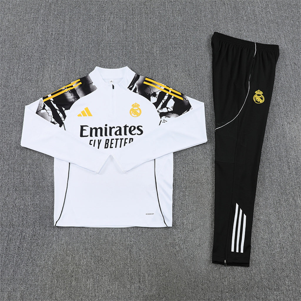 Real Madrid 2025/26 White training shirt half zip