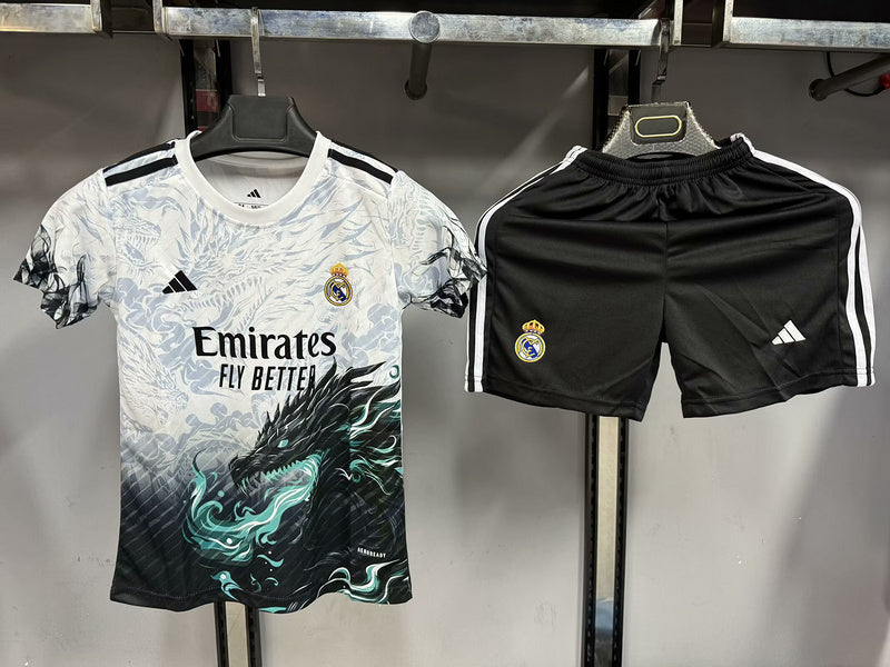 25-26 Real Madrid Black and White Dragon kid kit