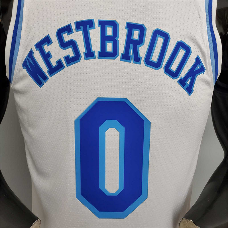 Lakers Westbrook#0 Latin Night (High Head) White