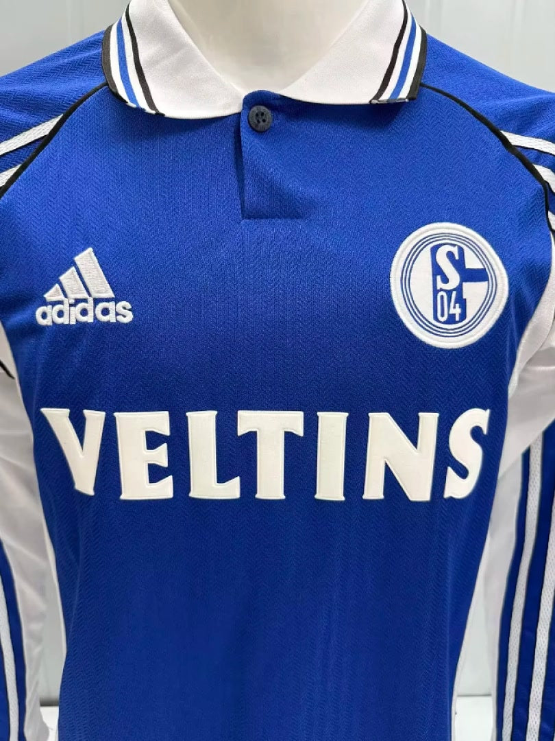 Retro FC Schalke 04 1998/00 Home Long Sleeve Jersey Size S-2XL
