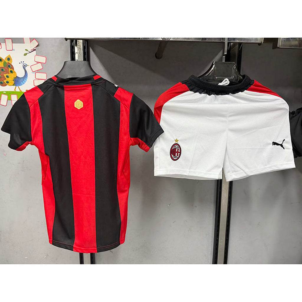 AC Milan 2026/27 Home Kids kit With White Shorts Size16-28