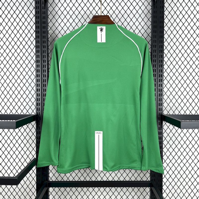 07-08 MNU green goalkeeper long sleeve retro jersey