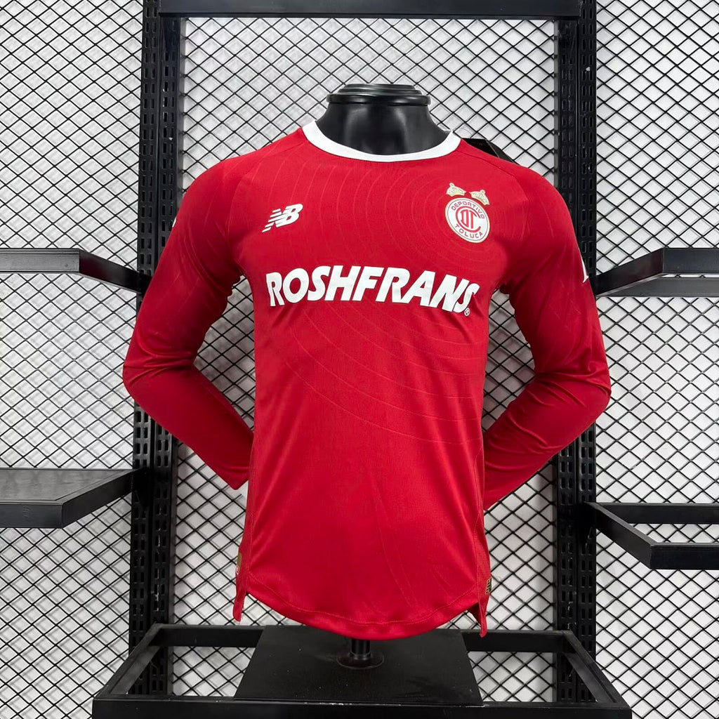 Toluca 2025/26 Home Long Sleeve Soccer Jersey Player Version S-XXL