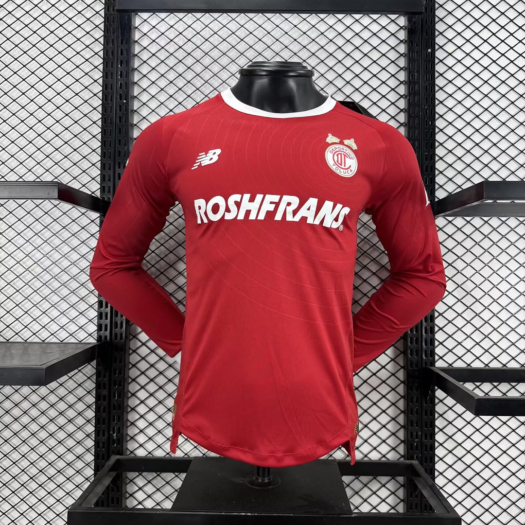 Toluca 2025/26 Home Long Sleeve Soccer Jersey Player Version S-XXL