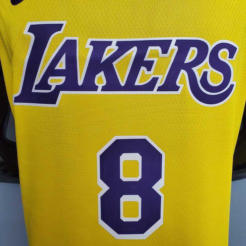 Bryant #8 Lakers Commemorative Edition Round neck yellow