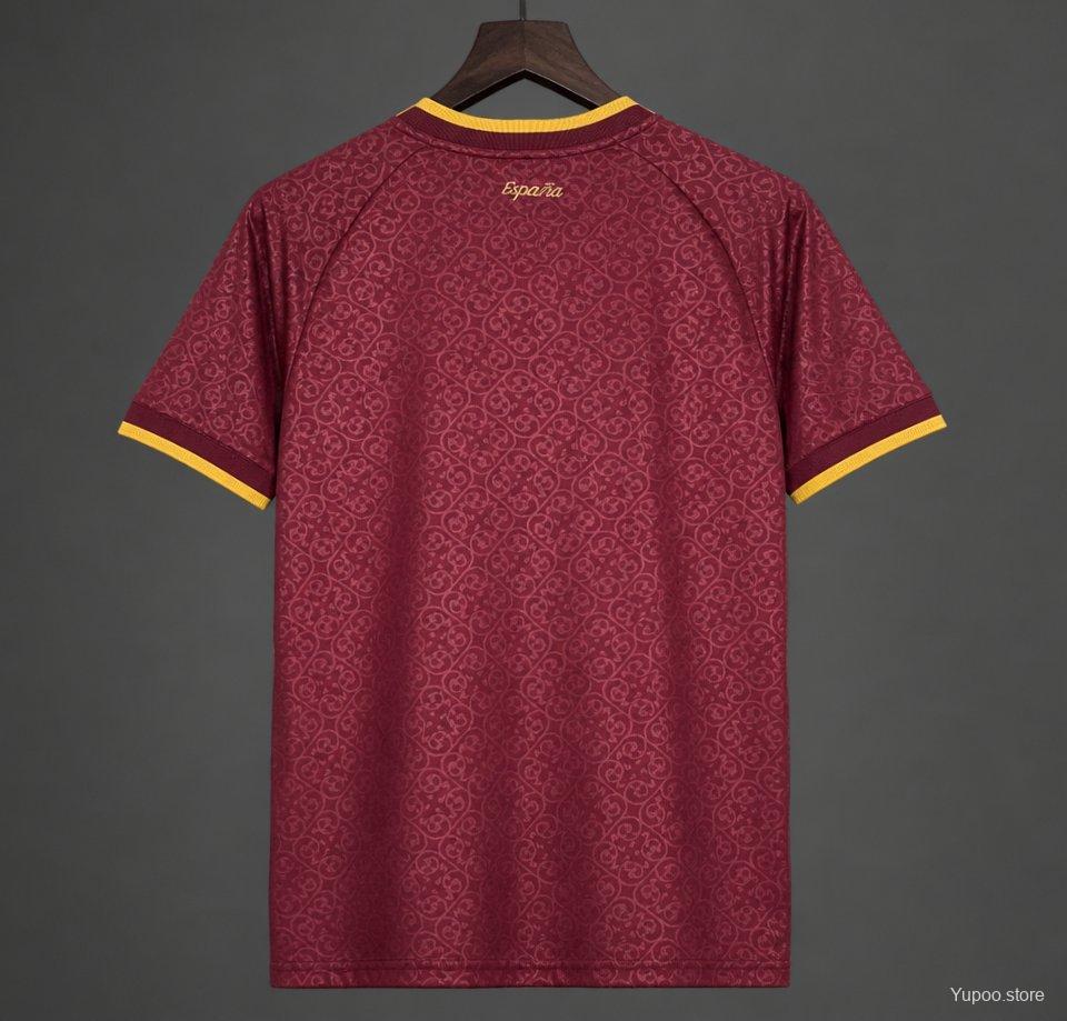 Mens Spain 2026 World Cup Third Wine Jersey S-4XL