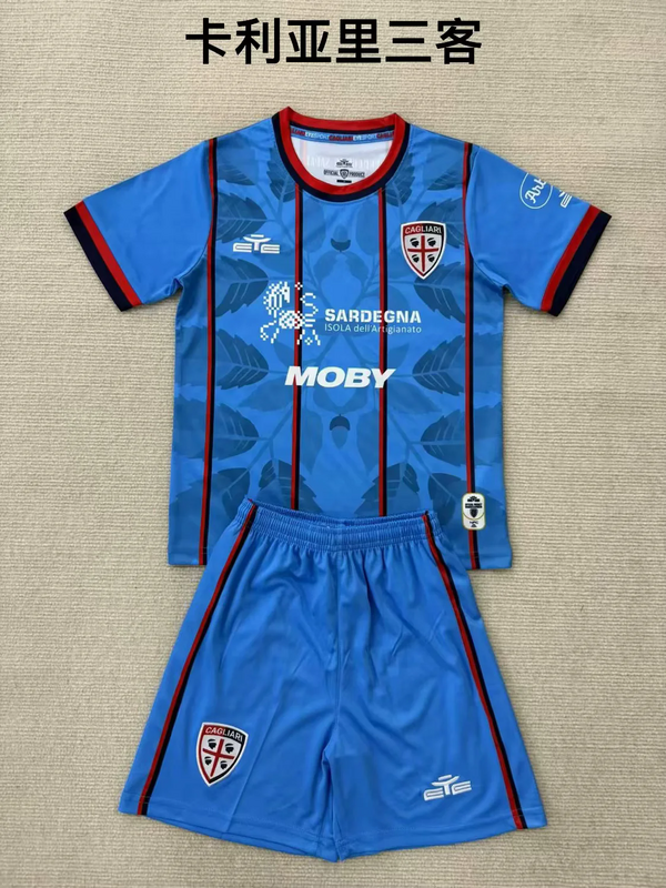 25-26 Cagliari Calcio third kid kit size 16-28