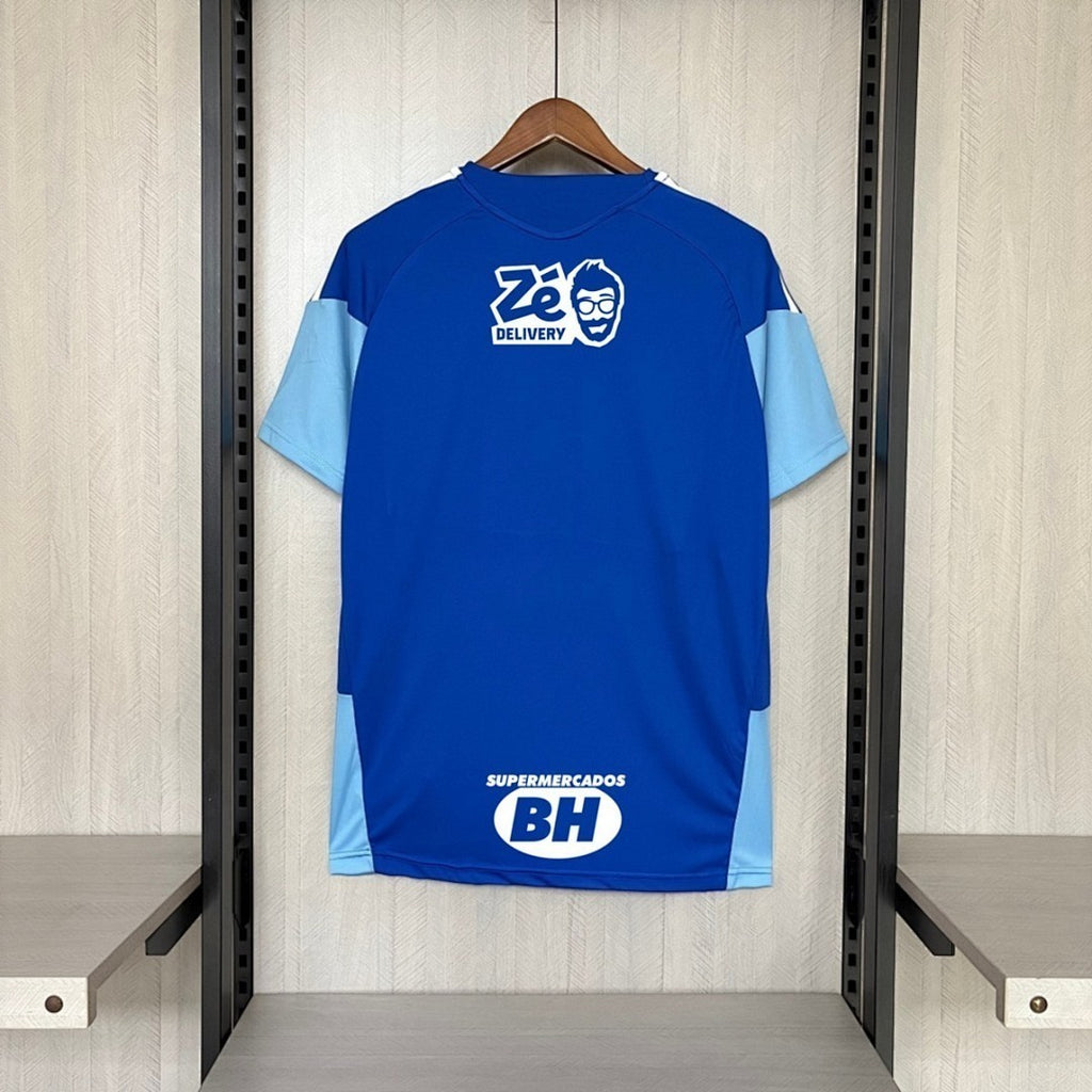 Mens Cruzeiro 2025/26 Pre-Match Dark Blue Jersey With all Sponsors