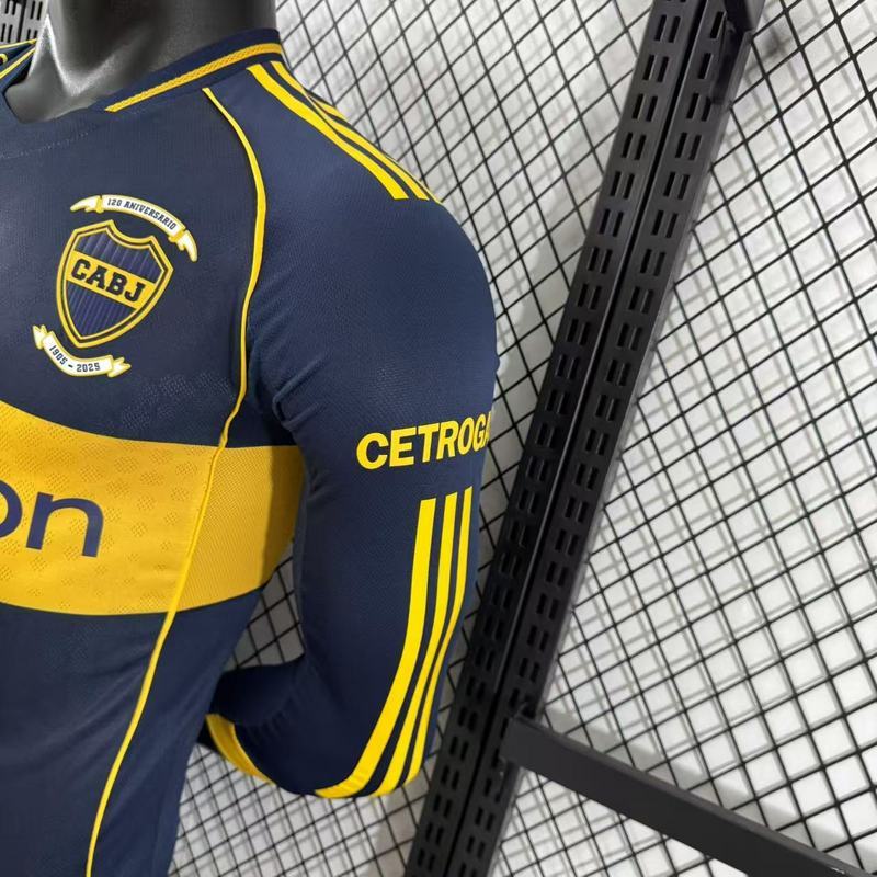 25-26 Boca home long sleeve player version jersey