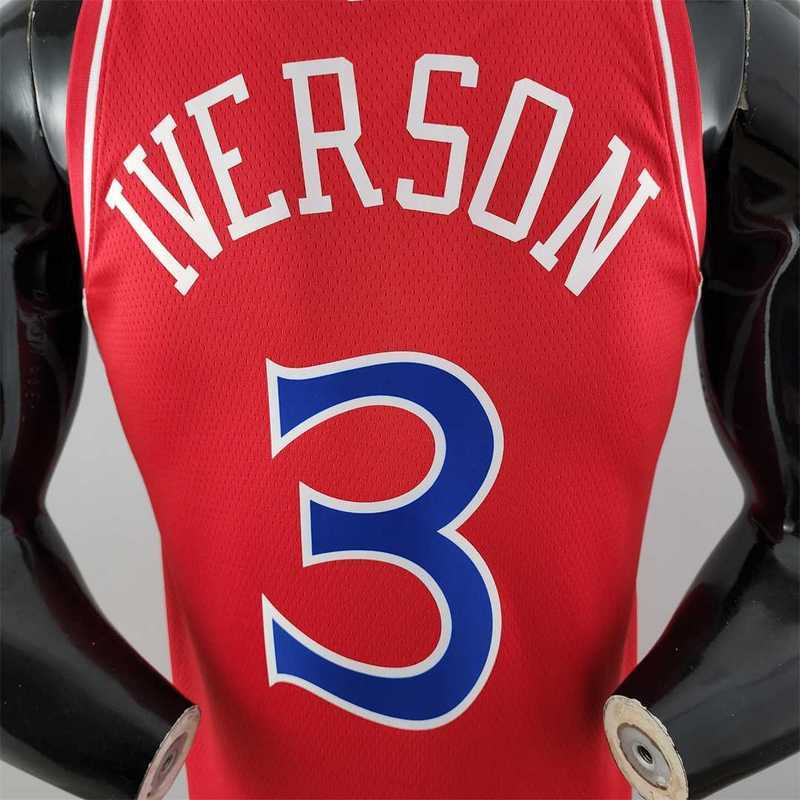 Rookie Philadelphia 76ers Iverson #3 red NBA Jersey