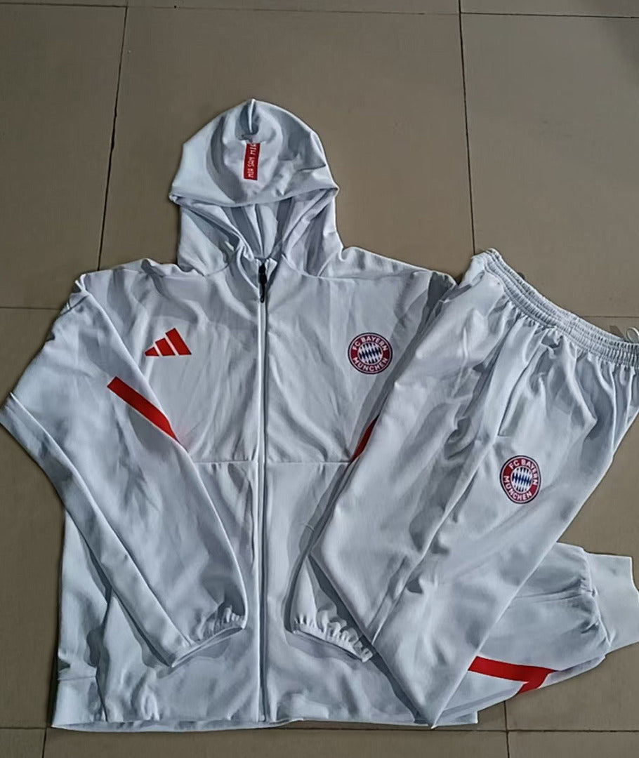 Bayern München 2025/26 White Hoodie Suit S-2XL