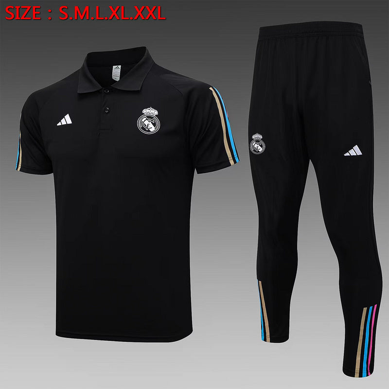 23-24 Real Madrid Black POLO suit