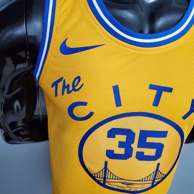Tram version DURANT#35 Golden State Warriors yellow