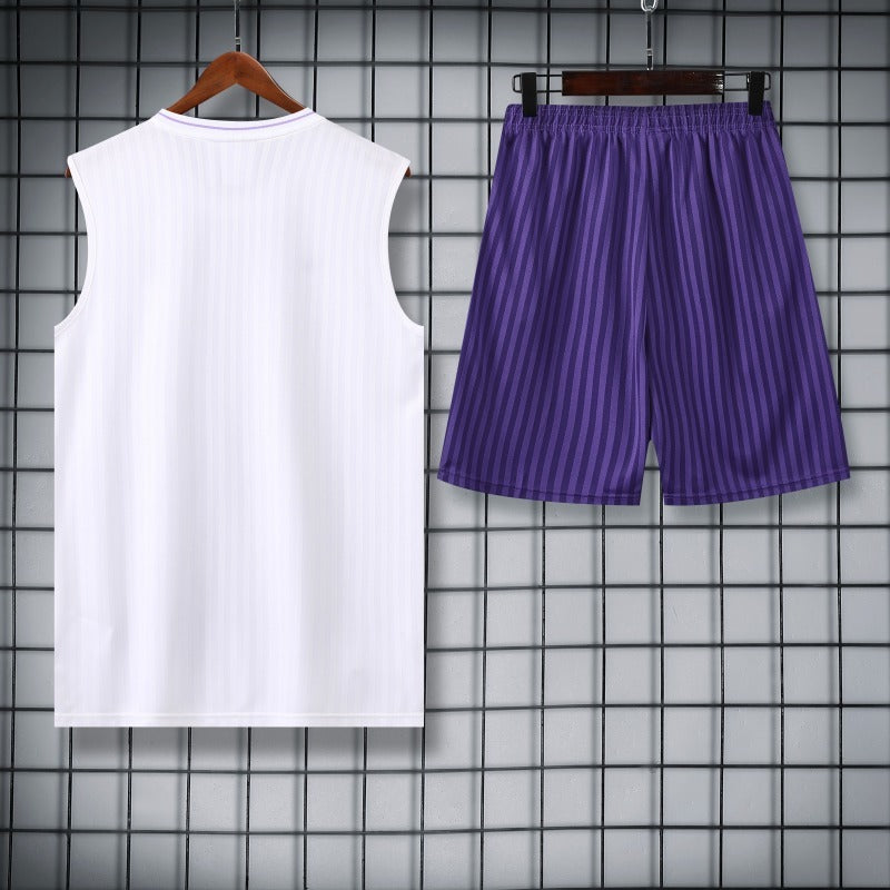 25-26 Real Madrid White and Purple Vest Suit