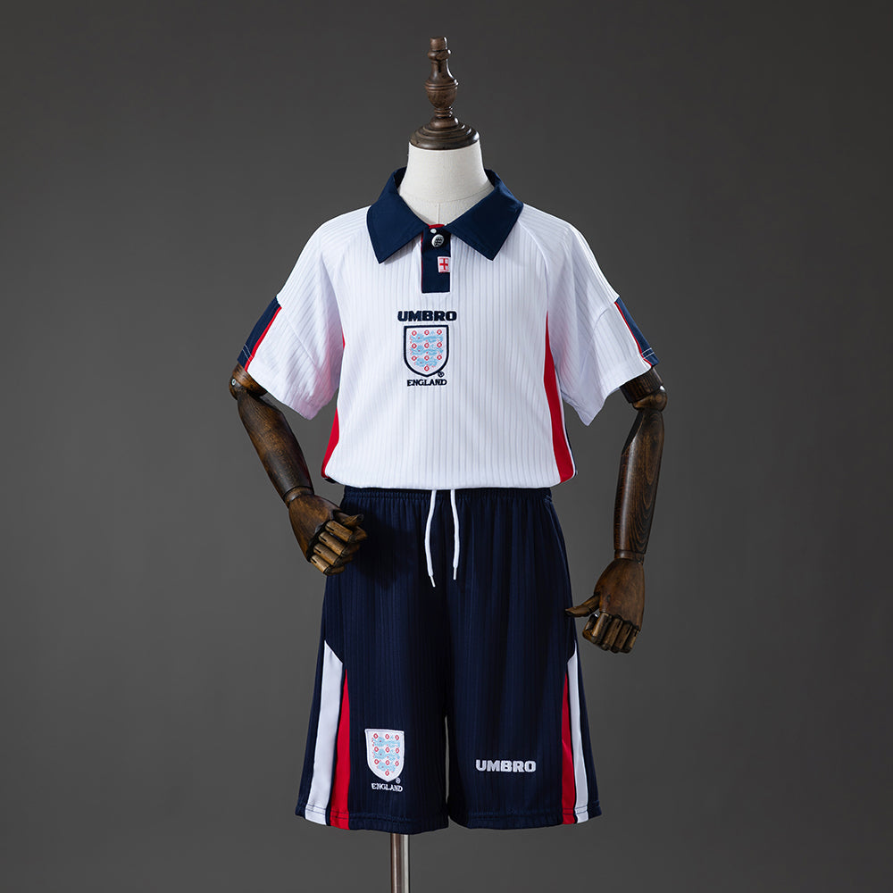 England 1998 Home Retro Kids Kit Jersey SIZE 16-28