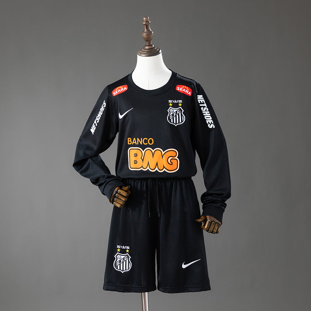 Santos 12/13 Away Retro Long Sleeve Kids Kit Jersey Size 16-28