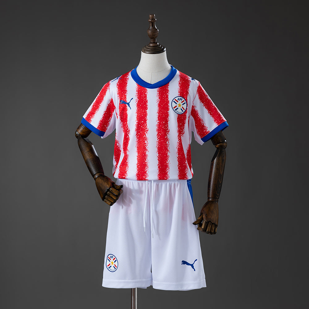 Paraguay 2026 Home Kids Kit Jersey Size 16-28