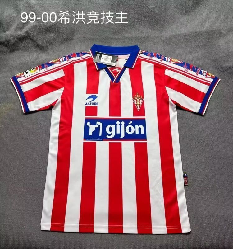 Sporting de Gijon 1999/00 home Retro soccer jerseys
